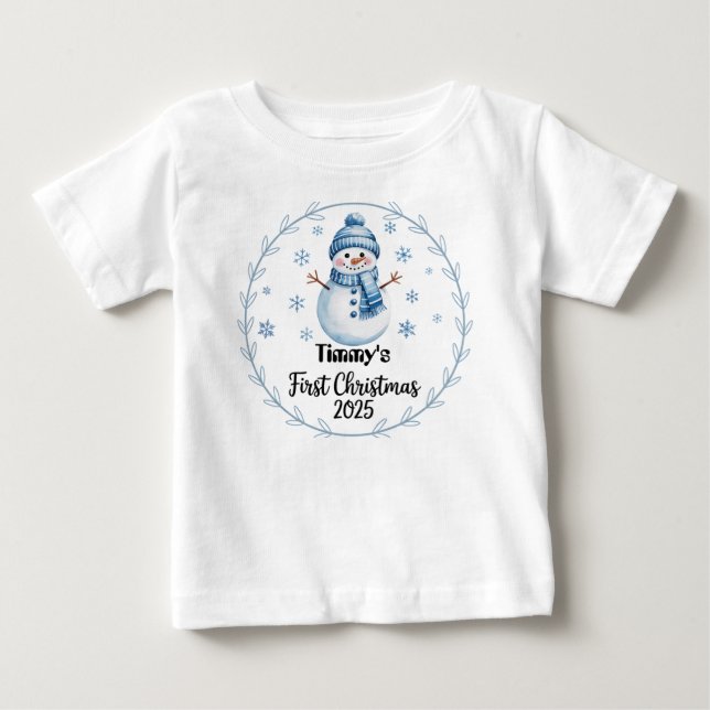 Camiseta De Bebé Primeras navidades del bebé personalizado de camis (Anverso)