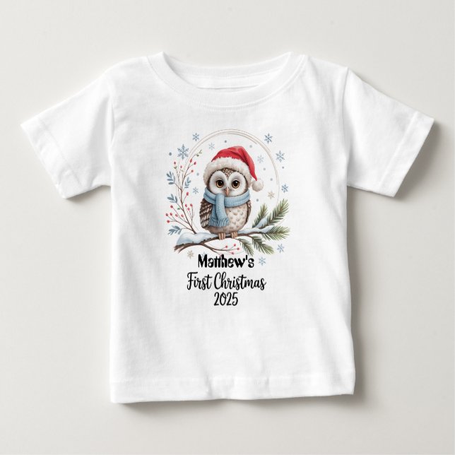 Camiseta De Bebé Primeras navidades del bebé personalizado de camis (Anverso)