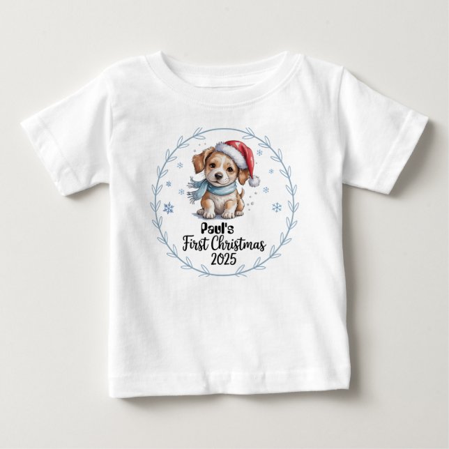Camiseta De Bebé Primeras navidades del bebé personalizado de camis (Anverso)