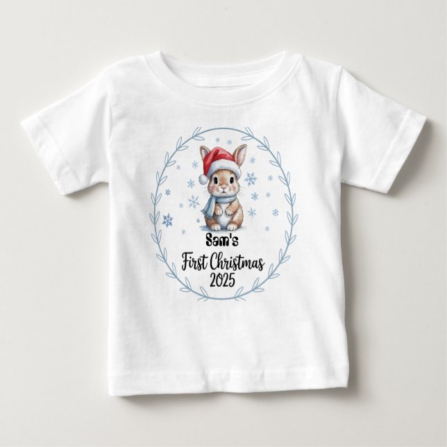 Camiseta De Bebé Primeras navidades del bebé personalizado de camis (Anverso)