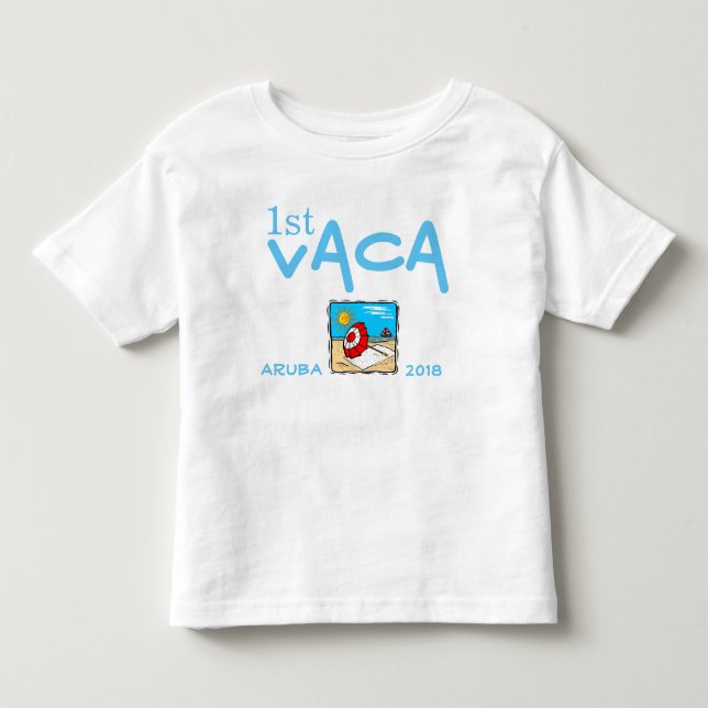 Camiseta De Bebé primeras vacaciones personalizadas (Anverso)