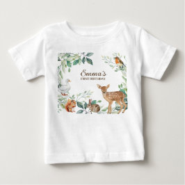 Camiseta De Bebé Primeros cumpleaños de los animales del bosque de 