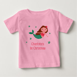 Camiseta De Bebé Primeros Navidades de Mermaid Cute