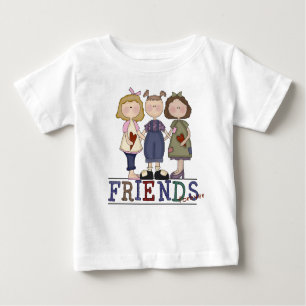 Camiseta De Bebé Primitive Folk Art Friends Forever Toddler Shirt