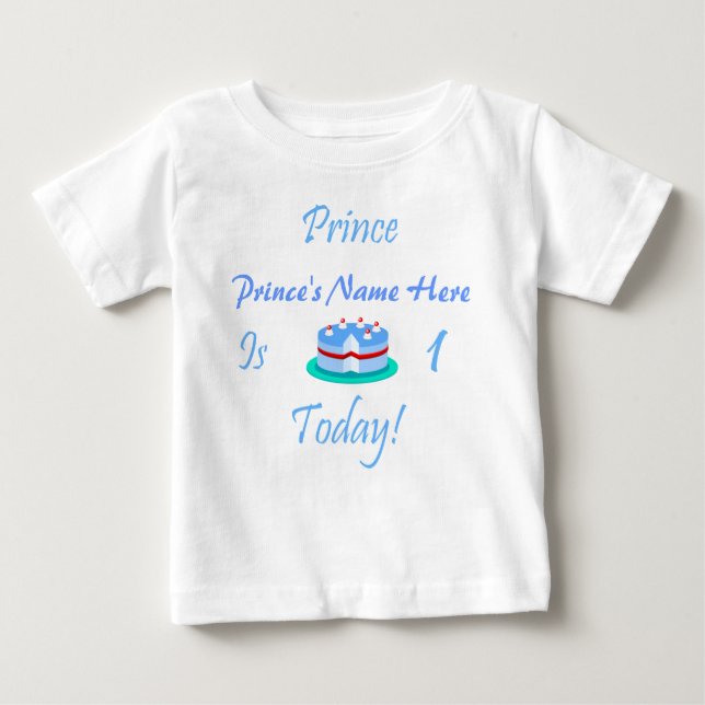 Camiseta De Bebé Prince (Su Nombre) Es 1 Hoy (Anverso)
