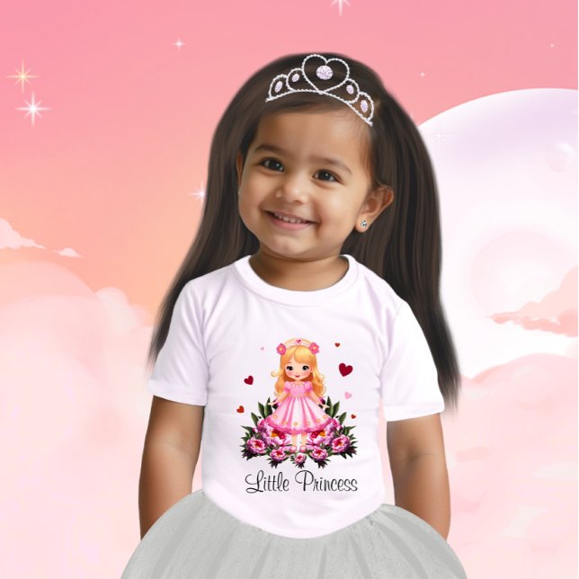 Camiseta De Bebé Princesa adorable con flores (Subido por el creador)