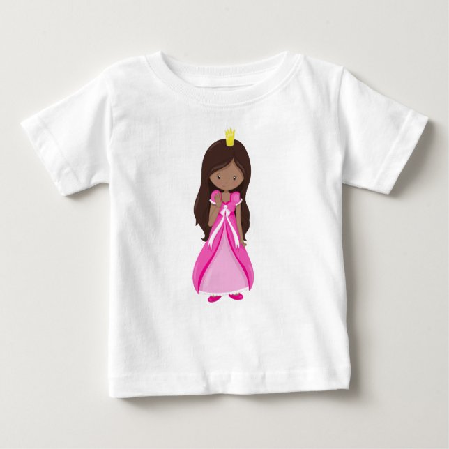 Camiseta De Bebé Princesa Africana Americana, Reina, vestido, vesti (Anverso)