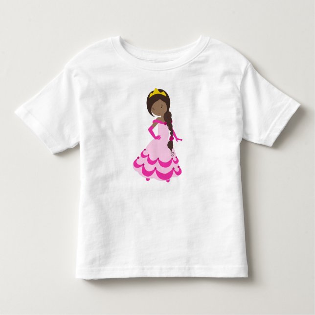 Camiseta De Bebé Princesa Afroamericana, Corona, Vestido, Vestido R (Anverso)