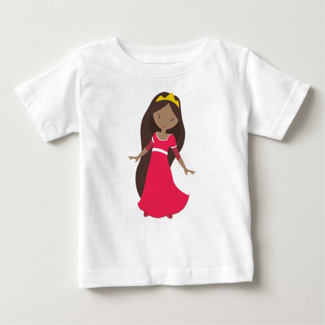 Camiseta De Bebé Princesa afroamericana, reina, corona, vestimenta  (Anverso)