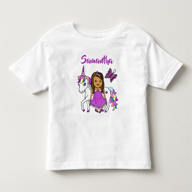 Camiseta De Bebé Princesa bonito y camisas personalizadas Unicorn (Anverso)