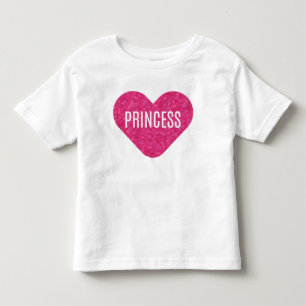 Camiseta De Bebé Princesa Corazón de Purpurina Rosa