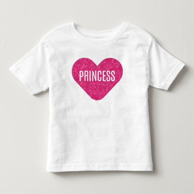 Camiseta De Bebé Princesa Corazón de Purpurina Rosa (Anverso)