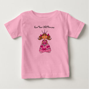 Camiseta De Bebé Princesa de Cuatro Años