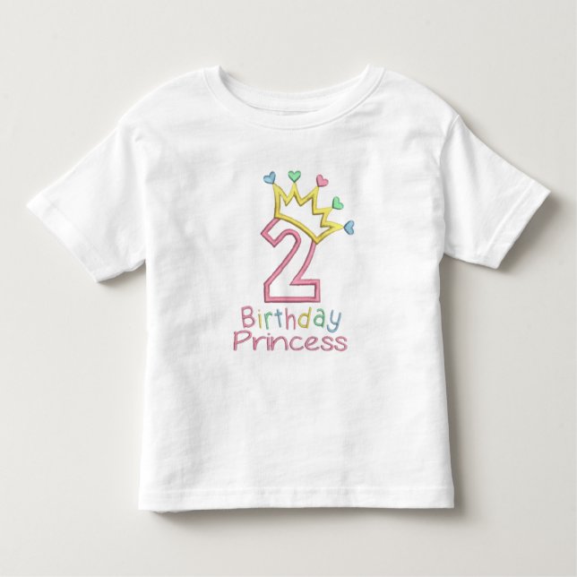 Camiseta De Bebé princesa de cumpleaños, 2 años, 2 años, (Anverso)