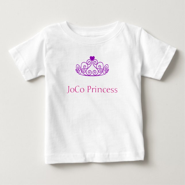 Camiseta De Bebé Princesa de JoCo con tiara morada (Anverso)
