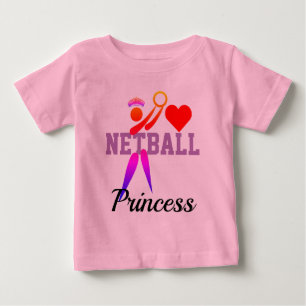 Camiseta De Bebé Princesa del Netball del clip art del jugador del