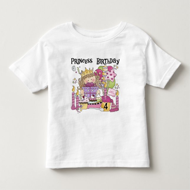 Camiseta De Bebé Princesa fiesta 4º camisas de cumpleaños y regalos (Anverso)