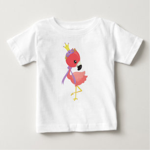 Camiseta De Bebé Princesa Flamingo, flor, corona