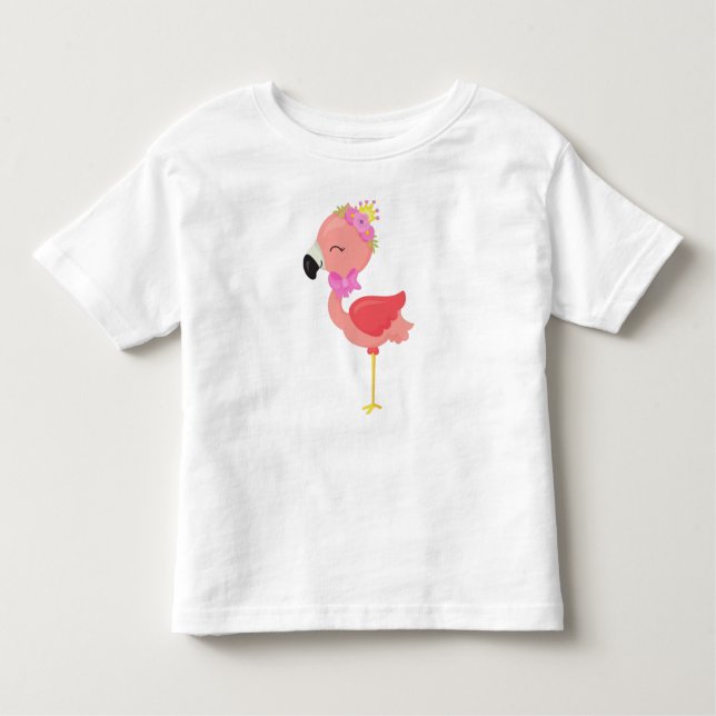 Camiseta De Bebé Princesa Flamingo, Flores, flamenco, corona (Anverso)