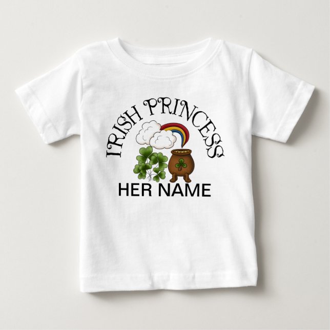 Camiseta De Bebé Princesa Irlandesa Shamrock Pot of Gold (Anverso)