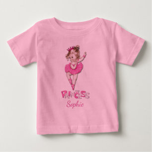 Camiseta De Bebé Princesa linda Baby Ballerina Personalized del