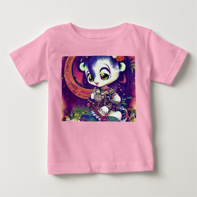 Camiseta De Bebé Princesa Panda Violet Dreams- (Anverso)