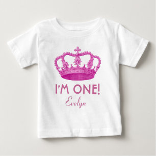 Camiseta De Bebé Princesa real Crown del chica del cumpleaños un