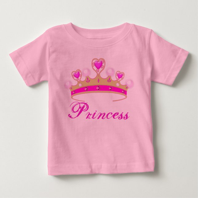 Camiseta De Bebé Princesa Rosa Tiara Baby Tutu Bodysuit (Anverso)
