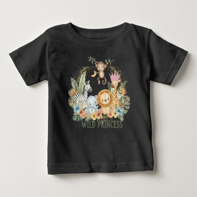 Camiseta De Bebé Princesa Salvaje - Animales de la Jungla (Anverso)