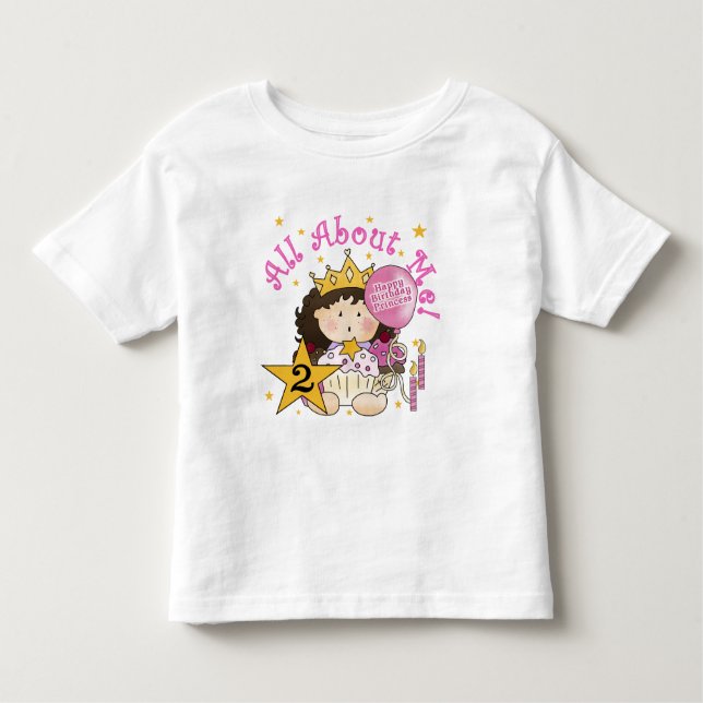 Camiseta De Bebé Princesa todo sobre mí segundo cumpleaños (Anverso)