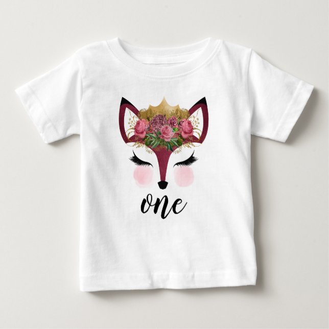 Camiseta De Bebé Princesa Zorro Rosa y Dorado (Anverso)