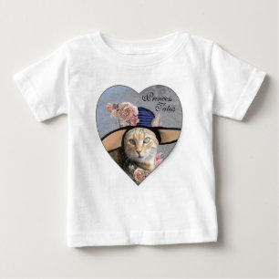 CAMISETA DE BEBÉ PRINCESO TATUS / GATO ELEGANTE, GRAN GORRA DIVA Y 
