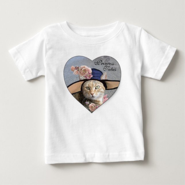 CAMISETA DE BEBÉ PRINCESO TATUS / GATO ELEGANTE, GRAN GORRA DIVA Y  (Anverso)