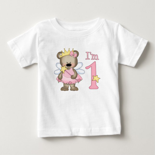 Camiseta De Bebé Princess Bear 1º cumpleaños (Anverso)