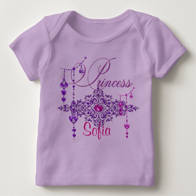 Camiseta De Bebé Princess Jewels Lavender Largas mangas Baby Tee (Anverso)
