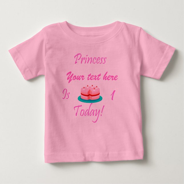 Camiseta De Bebé Princess (Su nombre) es 1 Today (Anverso)