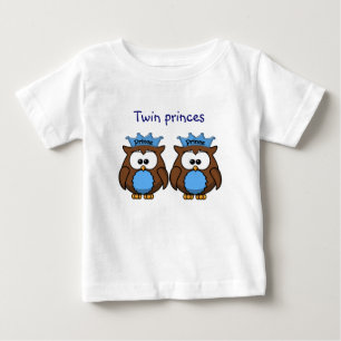 Camiseta De Bebé príncipes de búho gemelos