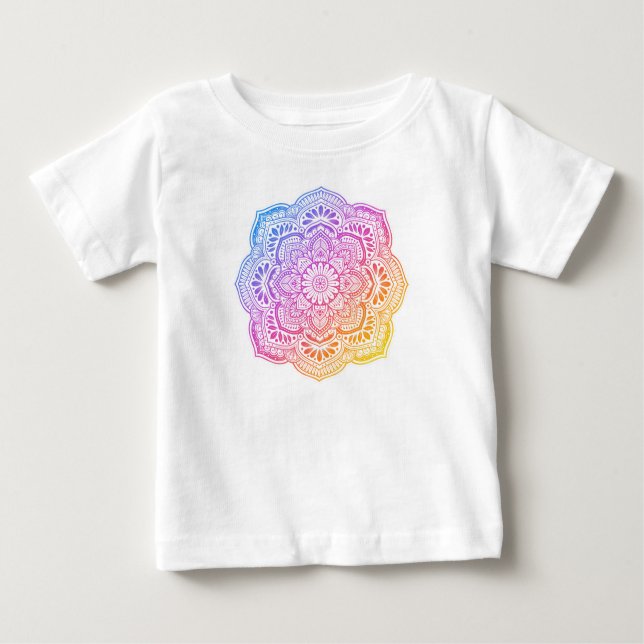 Camiseta De Bebé Prism Flower Mandala Baby and Toddler T-Shirt (Anverso)