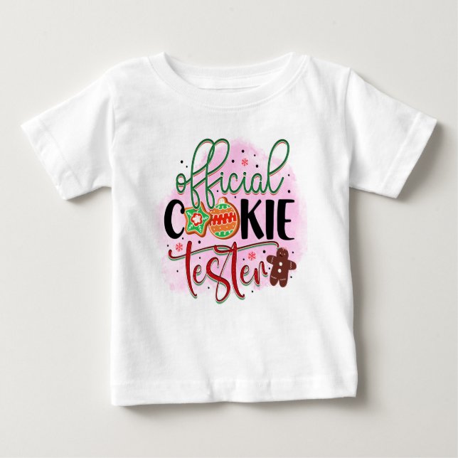 Camiseta De Bebé Probador Oficial de Galletas de Navidad (Anverso)