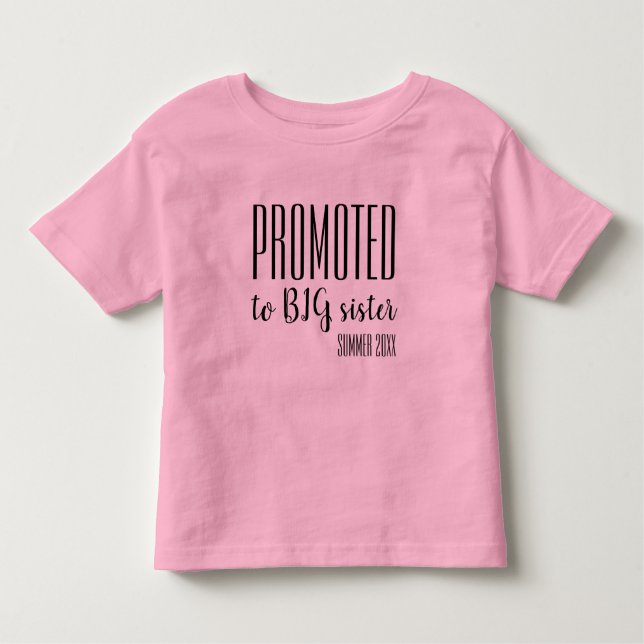 Camiseta De Bebé PROMOCIÓN A HERMANA GRANDE - invitación del embara (Anverso)