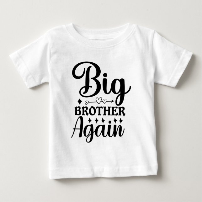 Camiseta De Bebé Promoted to Big Brother 2026 Dinosaur T-Rex Boys  (Anverso)
