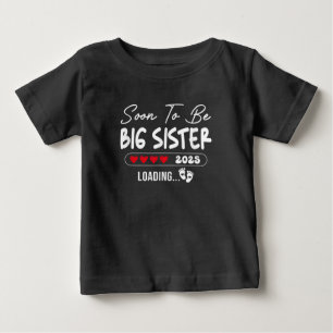 Camiseta De Bebé Pronto Hermana Mayor 2025 Cargando Hermana Est 202
