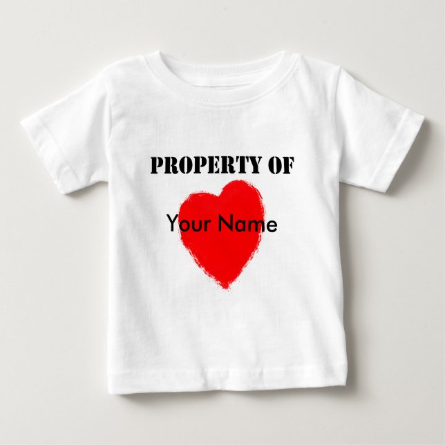 Camiseta De Bebé Propiedad de la tarjeta del día de San Valentín de (Anverso)