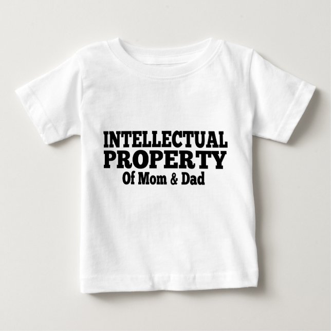 Camiseta De Bebé Propiedad Intelectual De Mamá Y Papá (Anverso)