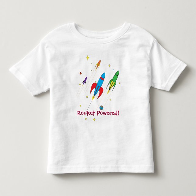 Camiseta De Bebé ¡Propulsado por cohetes! (Anverso)