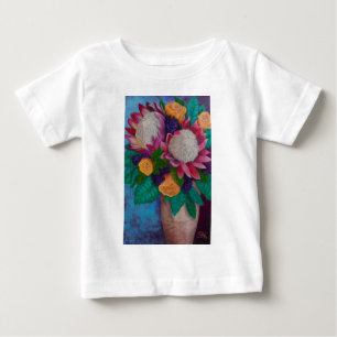Camiseta De Bebé Proteas gigantes y Rosas Naranjas
