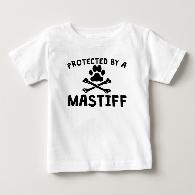 Camiseta De Bebé Protected By A Mastiff (Anverso)