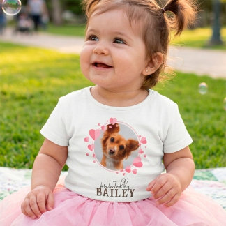 Camiseta De Bebé Protegido Personalizado por Foto de Perro