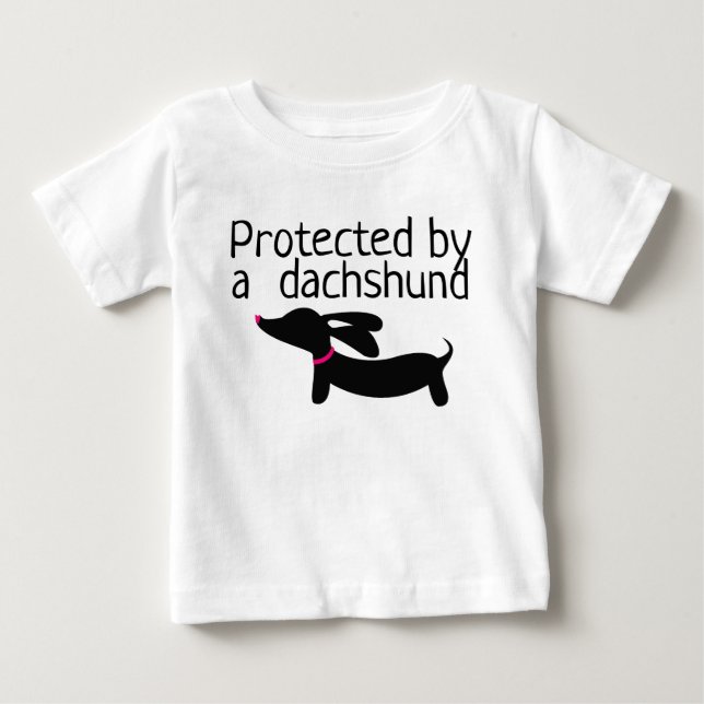 Camiseta De Bebé Protegido por Dachshund Toddle Chica o boy Shirt (Anverso)