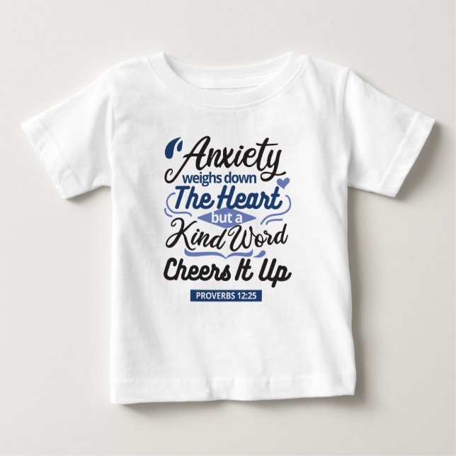 Camiseta De Bebé Proverbs 12:25 Bible Verse – Kind Word Art (Anverso)
